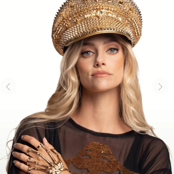 ✨ Tipsy Elves Gold Sequin Spiked Captain Hat | Festival / Cosplay - Picture 2 of 9